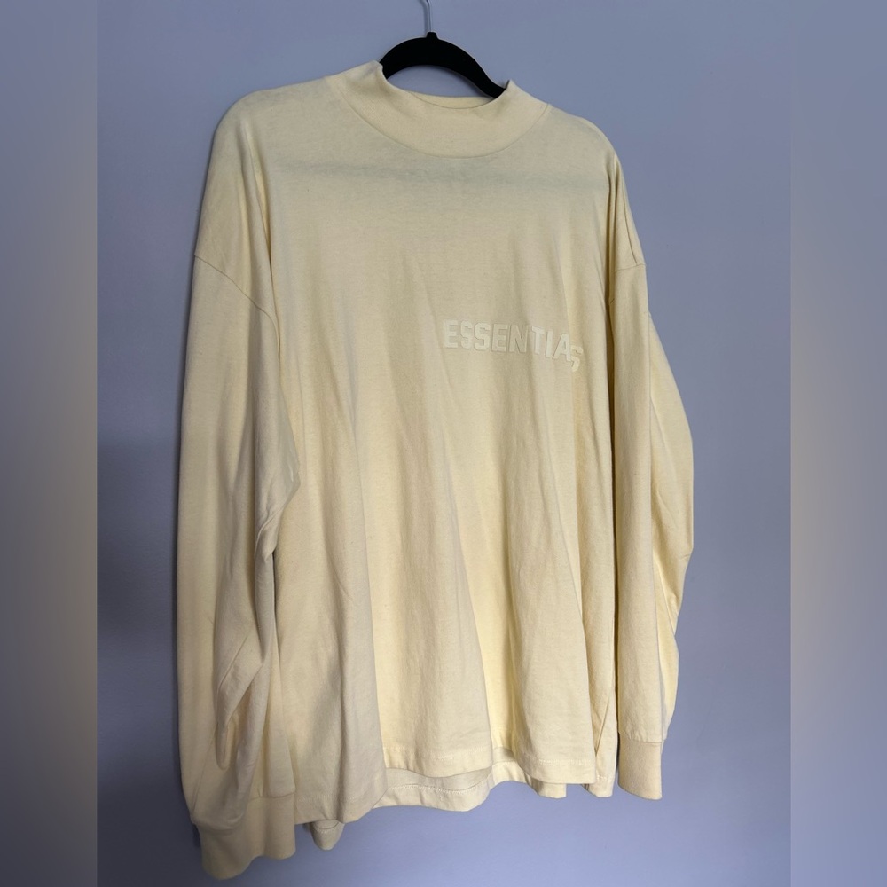 Fear Of God Essentials Soft babyYellow Crew Neck long sleeve Top. *worn once!